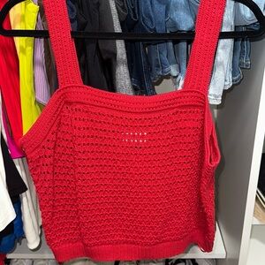 Universal Thread Red Crochet Tank Top